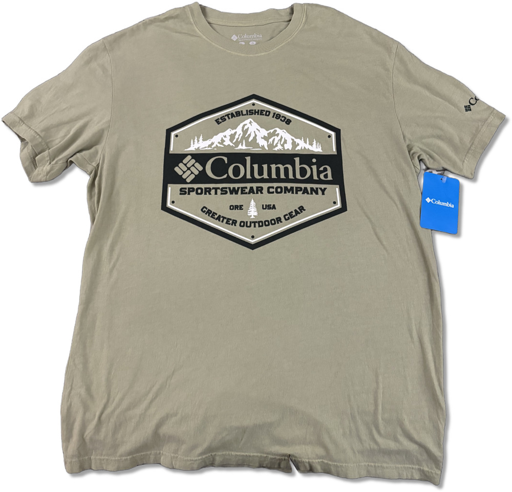 Columbia T-Shirt Greater Outdoor Gear Men's Size L, Ancient Fossil Beige Large